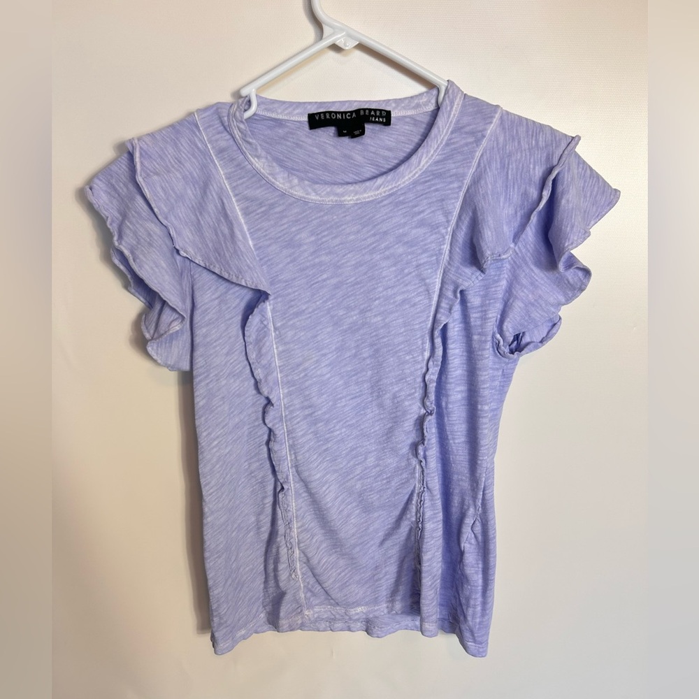 Veronica‎ Beard Bea Short Sleeve Ruffle Tee | Medium